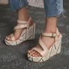 ZBYY Women Espadrille Wedge Sandal,Open Toe Buckle Ankle Strap Platform Wedge Sandals Dress Sexy Wedding Shoes view 2