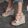 ZBYY Women Espadrille Wedge Sandal,Open Toe Buckle Ankle Strap Platform Wedge Sandals Dress Sexy Wedding Shoes view 3