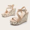 ZBYY Women Espadrille Wedge Sandal,Open Toe Buckle Ankle Strap Platform Wedge Sandals Dress Sexy Wedding Shoes view 4