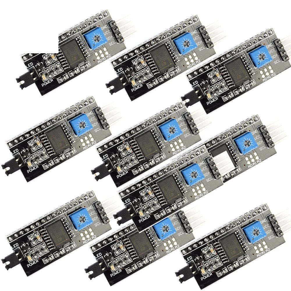 10pcs LCD Display Converter Board Adapter for Arduino LCD1602 2004A IIC/I2C/TWI/SPI Serial Interface Module for 1602