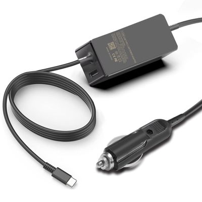 100W Car Charger - Laptop Car Charger USB C for Dell Latitude/Dell Precision/Dell XPS, MacBook Pro/Air, HP Spectre/Elitebook, Lenovo Thinkpad/Yoga/IdeaPad, Samsung Acer Asus Steam Deck