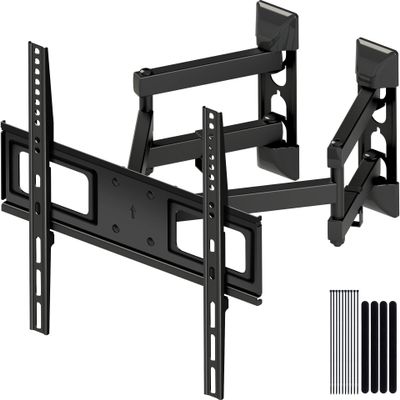 C-MOUNTS Corner TV Wall Mount Full Motion,Wall Mount TV Bracket Fits 26-55 Inch Flat Curved Screen TVs Holding up to 110 lbs Max VESA 400x400Swivel TV Wall Mount Heavy Duty Design