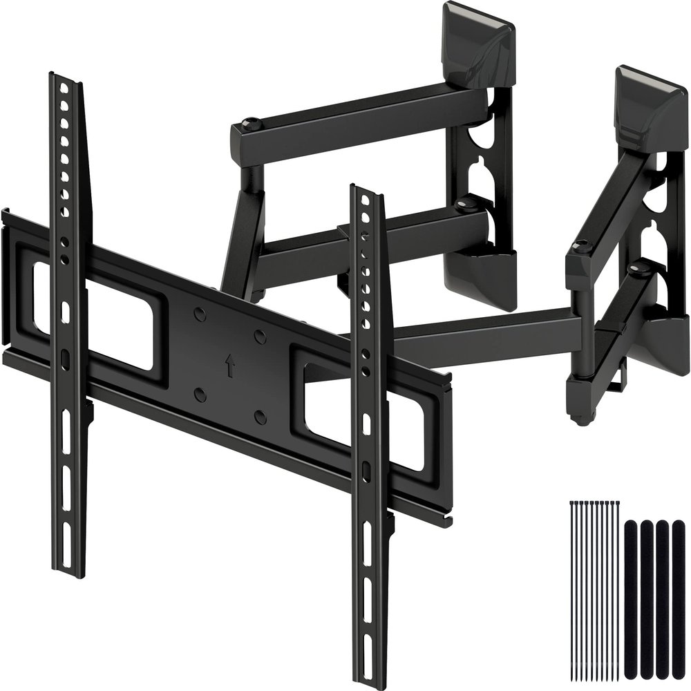 C-MOUNTS Corner TV Wall Mount Full Motion,Wall Mount TV Bracket Fits 26-55 Inch Flat Curved Screen TVs Holding up to 110 lbs Max VESA 400x400Swivel TV Wall Mount Heavy Duty Design
