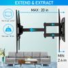 C-MOUNTS Corner TV Wall Mount Full Motion,Wall Mount TV Bracket Fits 26-55 Inch Flat Curved Screen TVs Holding up to 110 lbs Max VESA 400x400Swivel TV Wall Mount Heavy Duty Design view 3