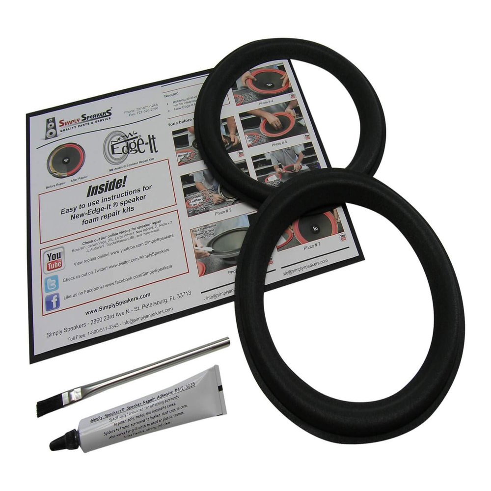8" Filled Fillet Foam Speaker Repair OD: 7.6875", Roll OD: 7.125", Cone: 6", ID: 5.4375" Kit FSK-828 (Pair)