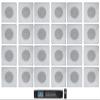 Rockville MS81 Bundle: (12) Pair 8 in 70V Ceiling Speakers, RCS180-6 180-Watt 6 Zone Amplifier Bluetooth USB SD Optical, for Restaurant Background Music, 13-Items view 1
