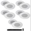 Rockville RCS80-1 Bundle: Commercial 60W 70V Amp Receiver, (10) 8" MC80 70V Ceiling Speakers, Background Music PA System, 11-Items view 1