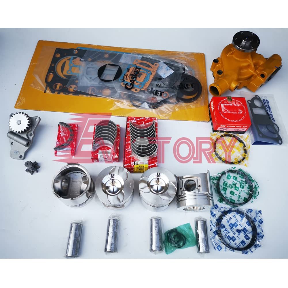 For Komatsu 4D95L 4D95LE piston + 0.50 ring gasket bearing water oil pump