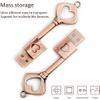 Metal Key Shaped USB Flash Drive Retro Metal Love Heart Thumb Drive Key of Love Key Chain Stick (8GB) view 3