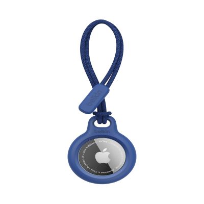 Belkin Apple Airtag Secure Holder With Strap - Apple Air Tag Keychain - Airtag Holder With Strap For Key Ring - Airtag Keychain Accessories - Scratch Resistant Airtag Case With Raised Edges - Blue