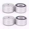 4PCS Amplifier Feet Shock Absorber 40x20mm Speaker turntable Feet Spike Rubber Ring Amplifier Feet Aluminum (Silver) view 1