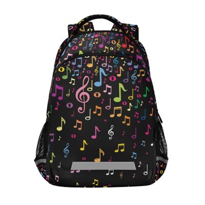 ALAZA Rainbow Music Notes Musical Backpack Purse for Women Men Personalized Laptop Notebook Tablet School Bag Stylish Casual Daypack, 13 14 15.6 inch