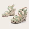 ZBYY Women Chunky Platform Wedge Sandal Strappy Espadrilles Slingback Wedges Sandals Ankle Strap Summer Comfort Sandal view 4