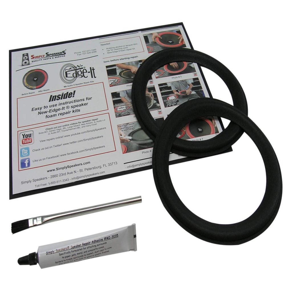 7" Foam Speaker Repair Kit OD: 6.625", Roll OD: 6.25" Cone: 5.375", ID: 4.875" FSK-7HD7 (Pair)
