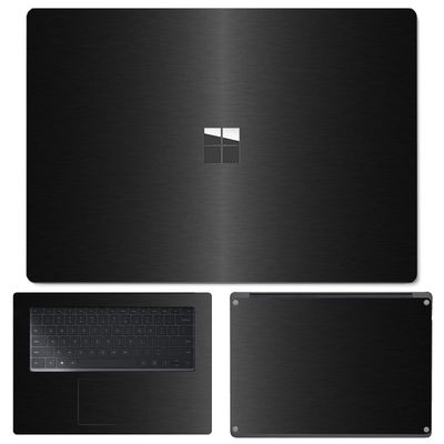 SopiGuard Sticker Skin for 2021 Surface Laptop 4 (15") Edge-to-Edge Vinyl Wrap Include Top, Keyboard, Bottom Panels (Brushed Black)