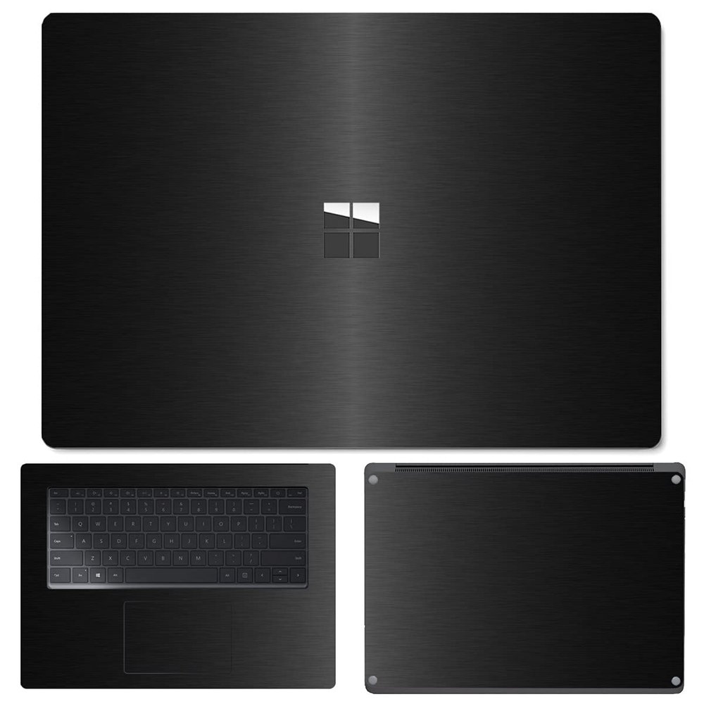 SopiGuard Sticker Skin for 2021 Surface Laptop 4 (15") Edge-to-Edge Vinyl Wrap Include Top, Keyboard, Bottom Panels (Brushed Black)