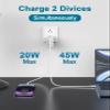 Charger for MacBook Air MacBook Pro 13 14 15 16 inch 2024 2023 2022 2021 2020 2019, M1 M2 M3, iPad Pro Air Mini, iPhone 15 Pro Max Plus, 67W Dual Port USB C Power Adapter, 6.6FT USB-C Charging Cable view 3