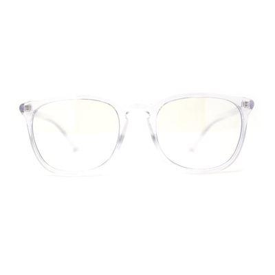 SA106 Hipster Rectangle Plastic Keyhole Blue Light Filtering Computer Glasses Clear