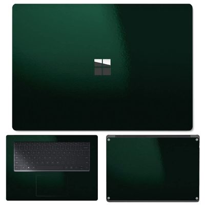 SopiGuard Sticker Skin for 2021 Surface Laptop 4 (15") Edge-to-Edge Vinyl Wrap Include Top, Keyboard, Bottom Panels (Gloss Royal Green)