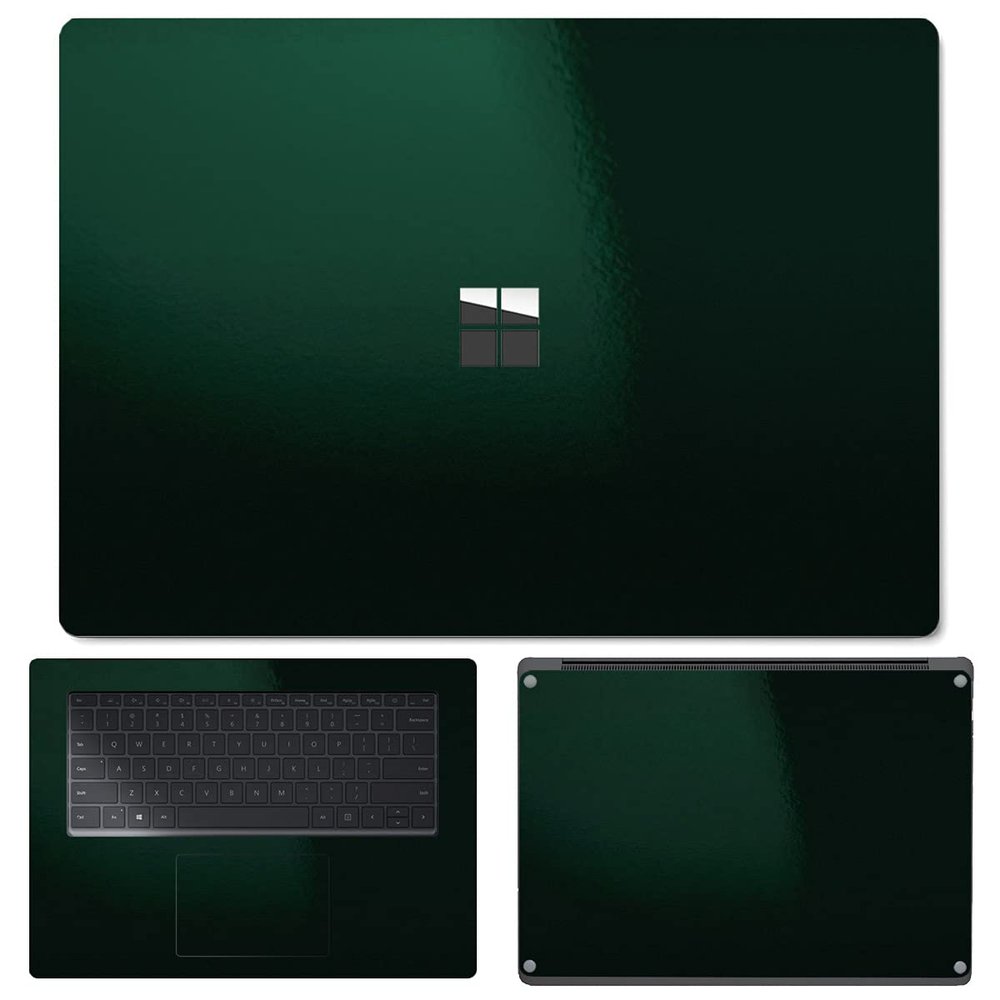 SopiGuard Sticker Skin for 2021 Surface Laptop 4 (15") Edge-to-Edge Vinyl Wrap Include Top, Keyboard, Bottom Panels (Gloss Royal Green)