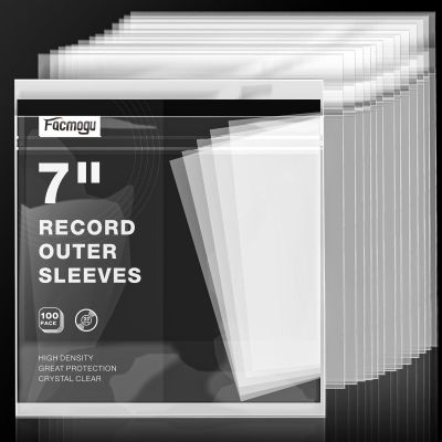 Facmogu 100 Pack 7 Inch Outer Sleeves for Vinyl Records, 45 Record Sleeves