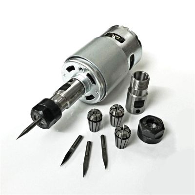 Bclla Zkenshan-DIY Motor DC Motor 12-36V 4000-12000 RPM Ball Bearing Spindle Motor with ER11 Extension Rod Carving Knife, Easy to Install (Color : Option 1)