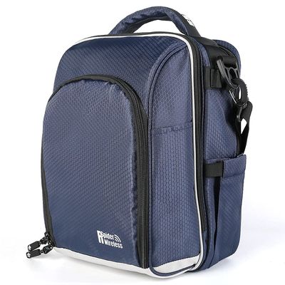 R SPIDER WIRELESS Premium Pilot Flight Bag - Aviation Bag (Navy Blue)