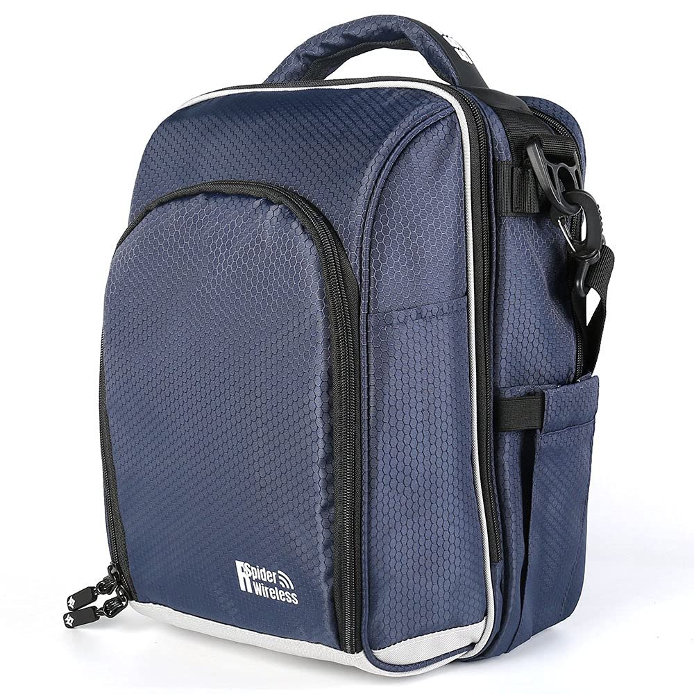 R SPIDER WIRELESS Premium Pilot Flight Bag - Aviation Bag (Navy Blue)