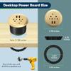 TOPGREENER GaN Desk Grommet with 65W PD for MacBook, Desktop Power Grommet with 1 Fast Charging USB-C Port, 2 USB-A Ports and Duplex Receptacles, TTRP48APD60-GD, Gold view 2