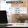 TOPGREENER GaN Desk Grommet with 65W PD for MacBook, Desktop Power Grommet with 1 Fast Charging USB-C Port, 2 USB-A Ports and Duplex Receptacles, TTRP48APD60-GD, Gold view 3