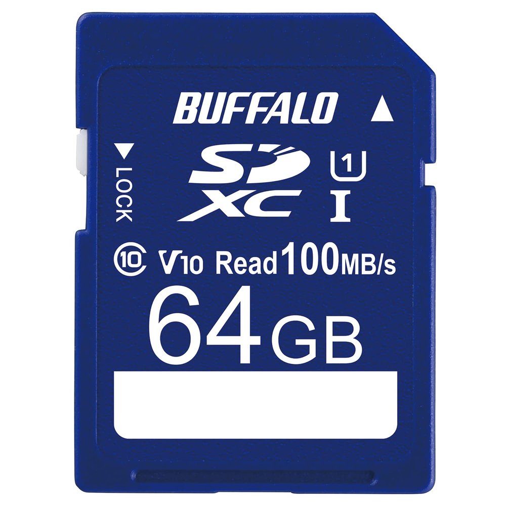 Buffalo SD Card 64GB 100MB/s UHS-1 Speed Class 1 Supports VideoSpeedClass 10 IPX7 Full HD Data Recovery Service RSDC-064U11HA/N