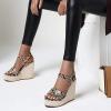 ZBYY Women Espadrilles Wedge Sandals Snakeskin Dress Fashion Party Platform Sandals Summer Ankle Strap Open Toe Shoes view 3