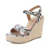 ZBYY Women Espadrilles Wedge Sandals Snakeskin Dress Fashion Party Platform Sandals Summer Ankle Strap Open Toe Shoes view 1