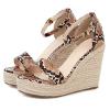 ZBYY Women's Open Toe Shoes Snakeskin Espadrilles Flatform Platform Wedge Sandals Dress Ankle Strap Party Sandals view 1