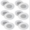 Rockville MC80 8-in 70V Commercial Metal PA Ceiling Speakers, Volume Knob, Background Music Announcements, 6-Pair view 1