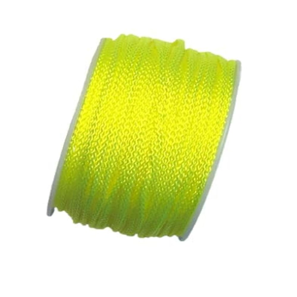 US Ropes Tactical Nylon Micro Cord 1.18mm X 125ft Lightweight Braided Cord (3/64" Diameter) on Spool Camping Boating Home Fishing Garden Jewelry 90lb Test Breaking Load (Neonyellow)