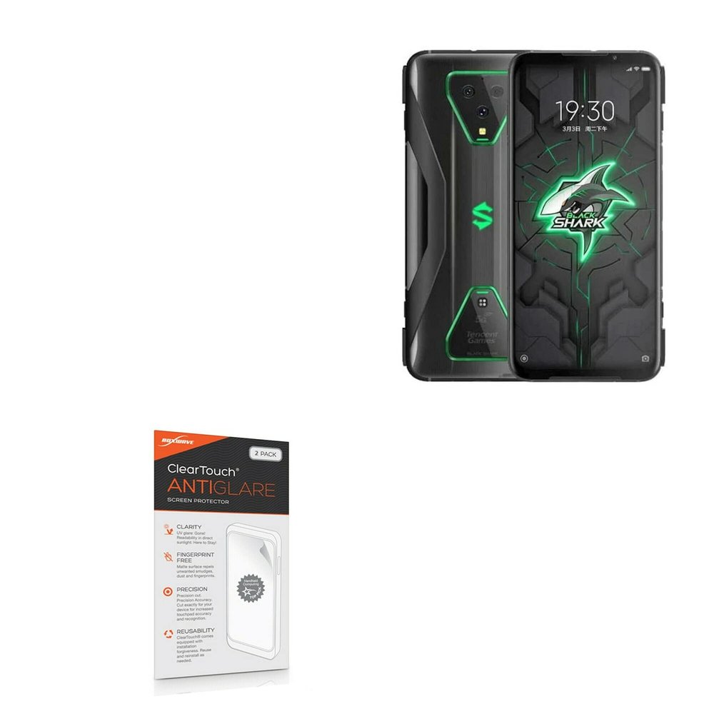 BoxWave Screen Protector Compatible with Xiaomi Black Shark 4 - ClearTouch Anti-Glare (2-Pack), Anti-Fingerprint Matte Film Skin