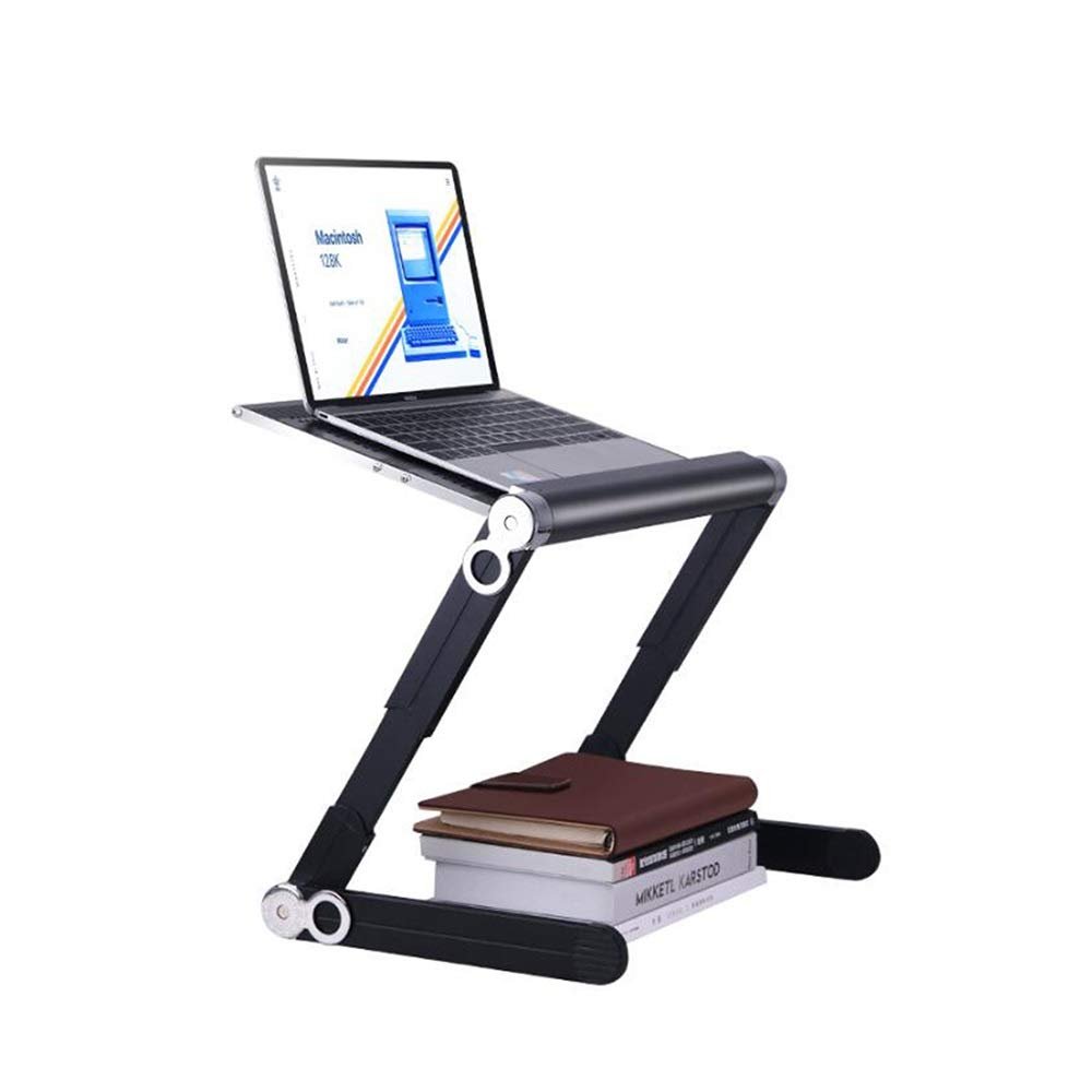 Side End Table Adjustable Laptop Stand , Laptop Desk with Mouse Pad, Ergonomic Cozy Desk Foldable Aluminum Laptop Table Stand Adjustable Riser for Bed & Sofa for Living Room Bedroom ( Color : Table )
