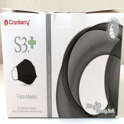 Cranberry S3+ Black Face Mask - 8 boxes (Case of 400)