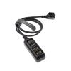 AConnect Cable-Splitter-Dtap-Steadicam-BMPCC for ARRI RED Cameras TILTA Steadicam IDX Battery D-tap Male to 4 Port dtap Female Splitter Power Cable Flexible 27in|70cm view 1