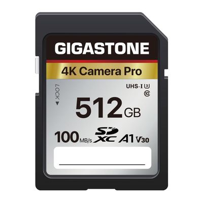 5-Years Data Recovery GIGASTONE SD Card 512GB Memory Card 4K Pro Series Speed Up to 150MB/s Compatible with Canon Camcorder, SDXC A1 V30 UHS-I