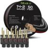 GearIT 14 Gauge Speaker Wire (50 Feet / 15.24 Meters) with Banana Plugs (6 Pairs, 12 Pieces) Pro Series 14 AWG Speaker Cable - Black view 1