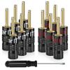 GearIT 14 Gauge Speaker Wire (50 Feet / 15.24 Meters) with Banana Plugs (6 Pairs, 12 Pieces) Pro Series 14 AWG Speaker Cable - Black view 2