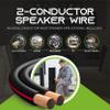 GearIT 14 Gauge Speaker Wire (50 Feet / 15.24 Meters) with Banana Plugs (6 Pairs, 12 Pieces) Pro Series 14 AWG Speaker Cable - Black view 4