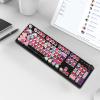 104-Key Mixed Color Electroplating Backlight Mechanical Keyboard Colorful Keycaps Universal Retro Round Replacement Keycap Compatible with PC Computer Mix Color view 4