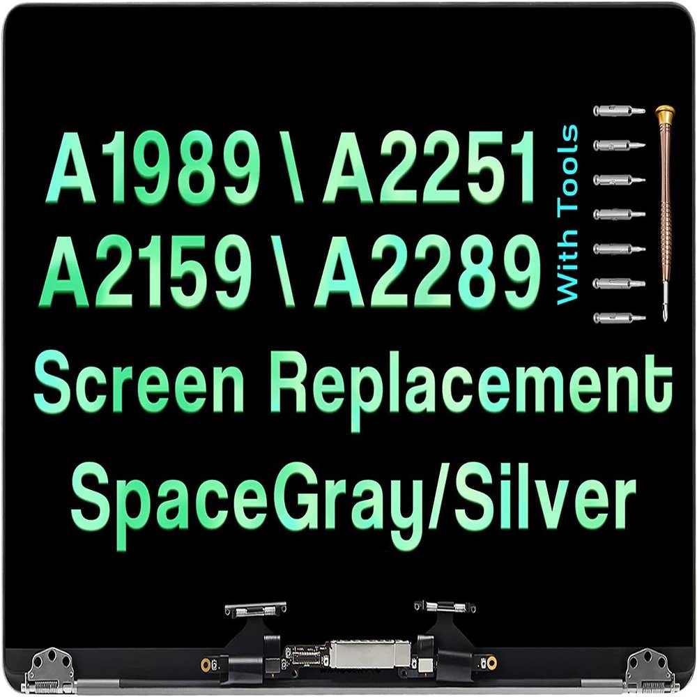 13.3" Screen Replacement for MacBook Pro A2159 A2289 A1989 A2251 EMC 3214 EMC 3358 EMC 3348 EMC 3456 EMC 3301 True Tone 2018 2019 2020 Retina LCD Display Assembly Kit(Space Gray)