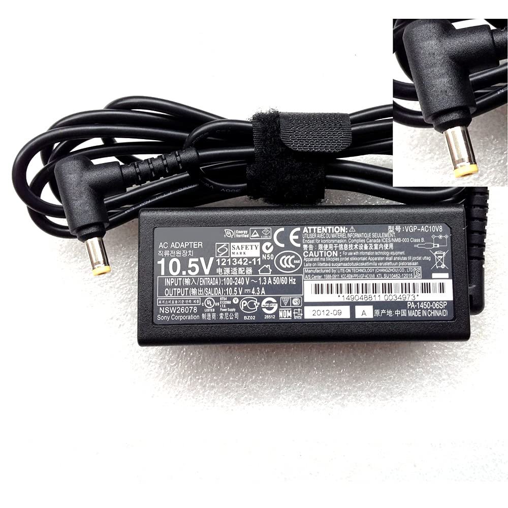 10.5V 4.3A AC Adapter Charger Power for Sony Vaio Duo 11 13 Series,Sony Duo 11 SVD1121C5E 13 Series VGP-AC10V10