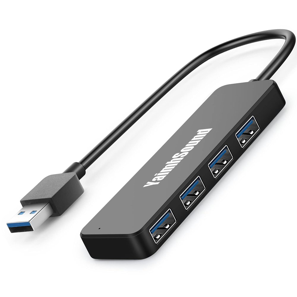 4-Port USB Hub 3.0, YaimhSound USB Splitter for Laptop, Keyboard and Mouse Adapter for Dell, Asus, HP, MacBook Air, Surface Pro, Acer, Xbox, Flash Drive, HDD, Console, Printer, Camera