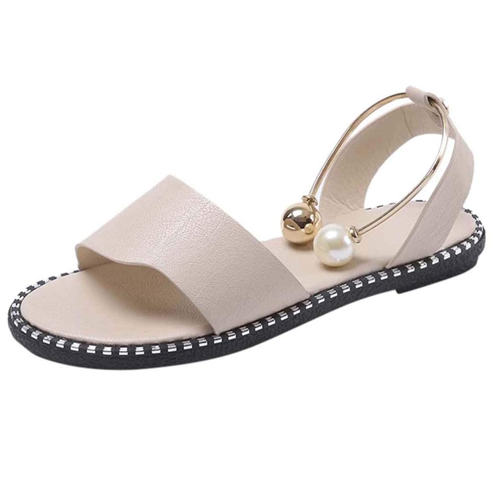 ZBYY Flat Sandals for Women Open Toe Slip on Shoes Summer Low Heels Dressy Flat Sandals Casual Beach Sandals