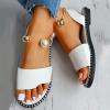 ZBYY Flat Sandals for Women Open Toe Slip on Shoes Summer Low Heels Dressy Flat Sandals Casual Beach Sandals view 4
